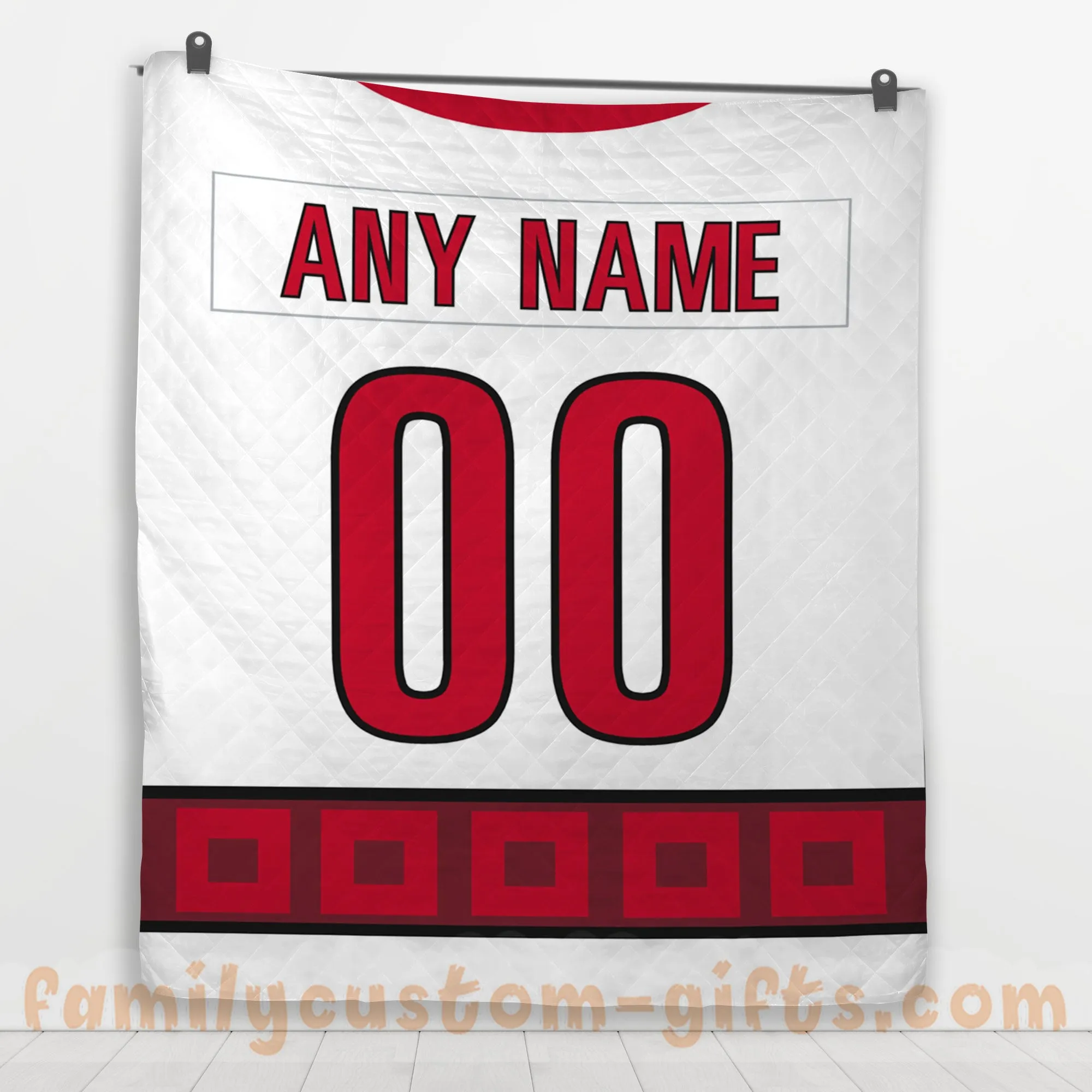 Custom Premium Quilt Blanket Carolina Jersey Ice Hockey Personalized Quilt Gifts for Her & Him