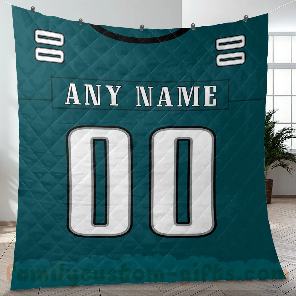Custom Premium Quilt Blanket Philadelphia Jersey American Football Personalized Quilt Gifts for Her & Him