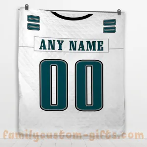 Custom Premium Quilt Blanket Philadelphia Jersey American Football Personalized Quilt Gifts for Her & Him