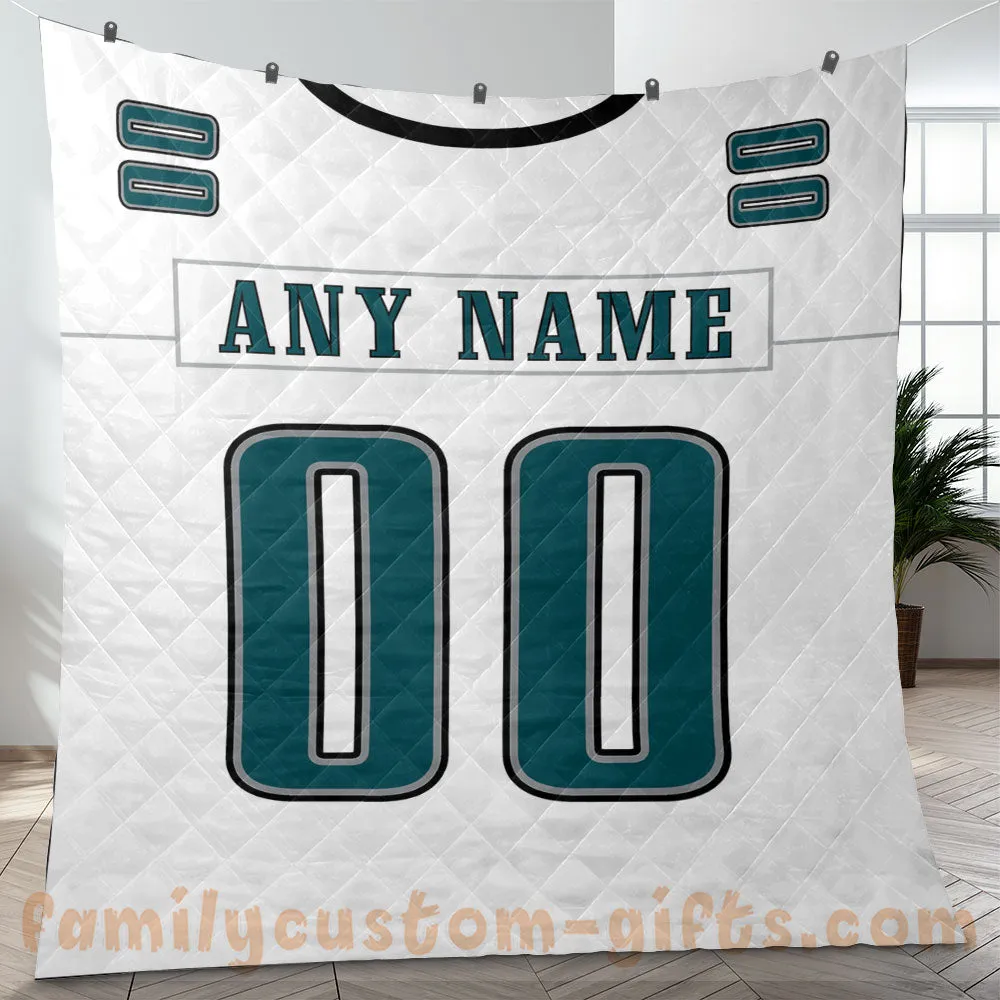 Custom Premium Quilt Blanket Philadelphia Jersey American Football Personalized Quilt Gifts for Her & Him