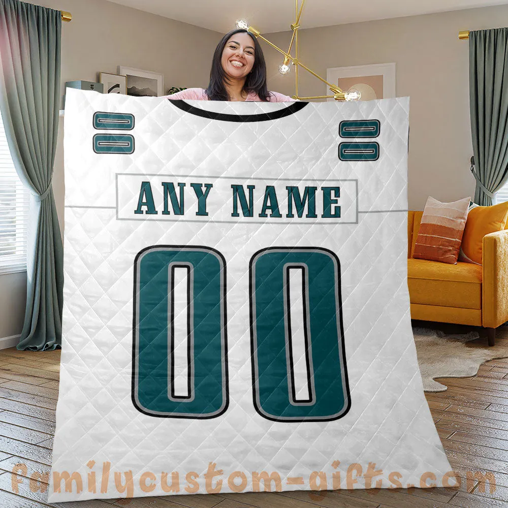 Custom Premium Quilt Blanket Philadelphia Jersey American Football Personalized Quilt Gifts for Her & Him