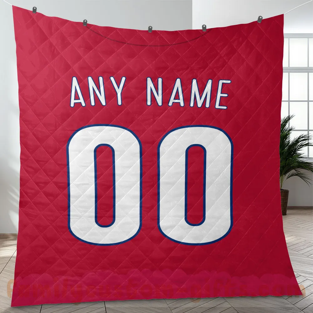 Custom Premium Quilt Blanket Philadelphia Jersey Baseball Personalized Quilt Gifts for Her & Him