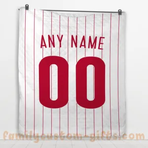 Custom Premium Quilt Blanket Philadelphia Jersey Baseball Personalized Quilt Gifts for Her & Him
