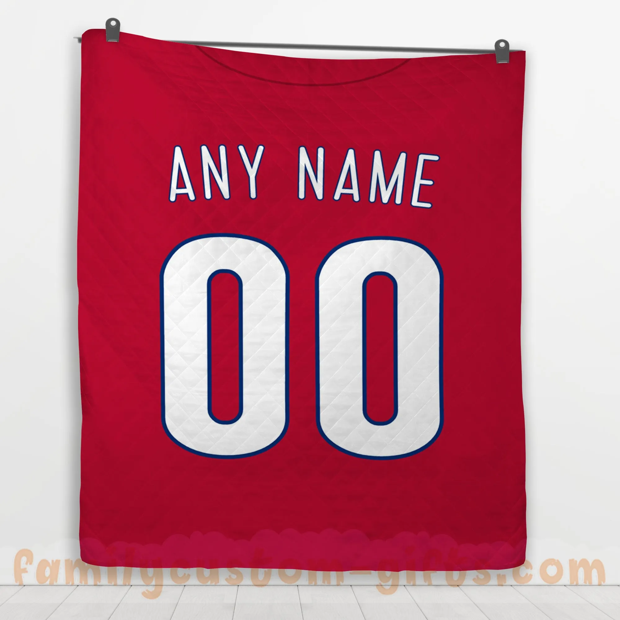 Custom Premium Quilt Blanket Philadelphia Jersey Baseball Personalized Quilt Gifts for Her & Him