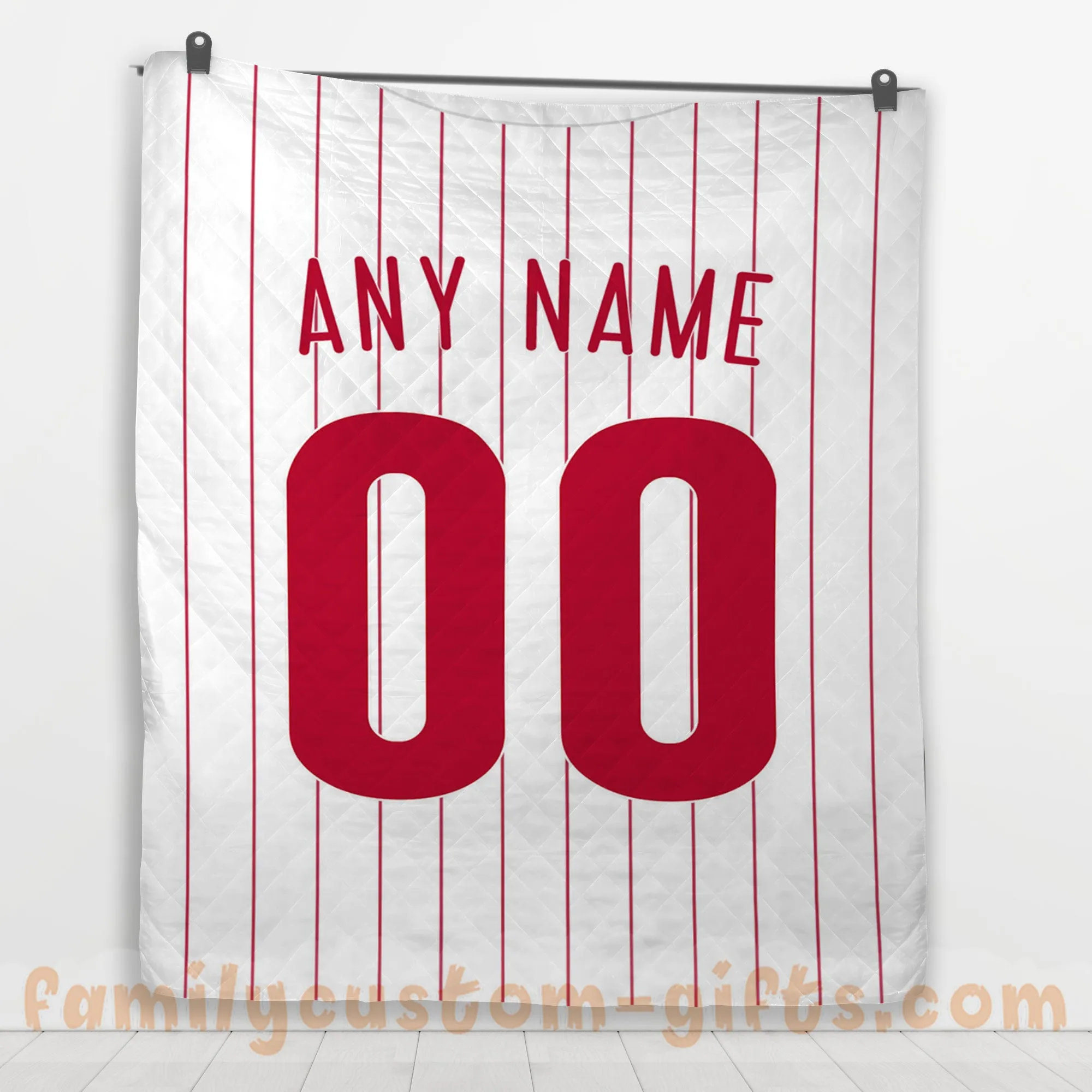 Custom Premium Quilt Blanket Philadelphia Jersey Baseball Personalized Quilt Gifts for Her & Him