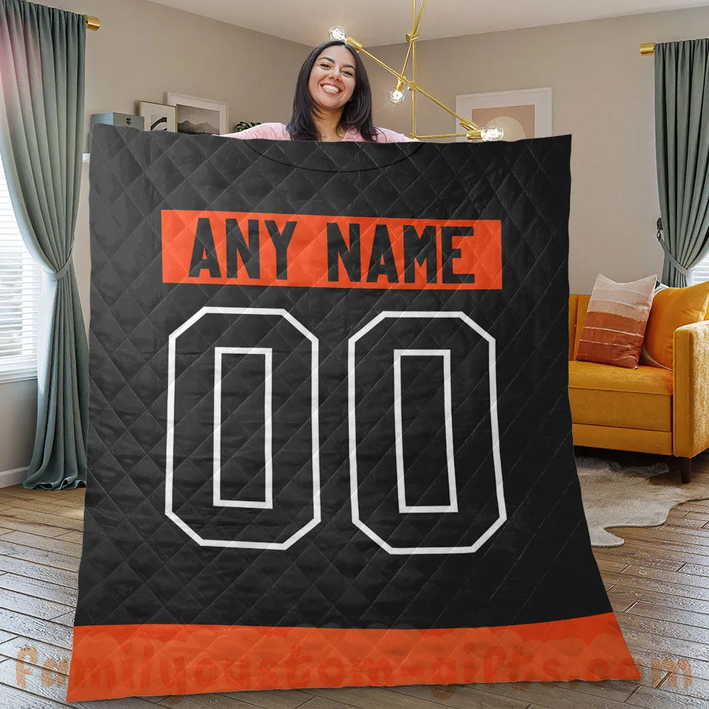 Custom Premium Quilt Blanket Philadelphia Jersey Ice Hockey Personalized Quilt Gifts for Her & Him