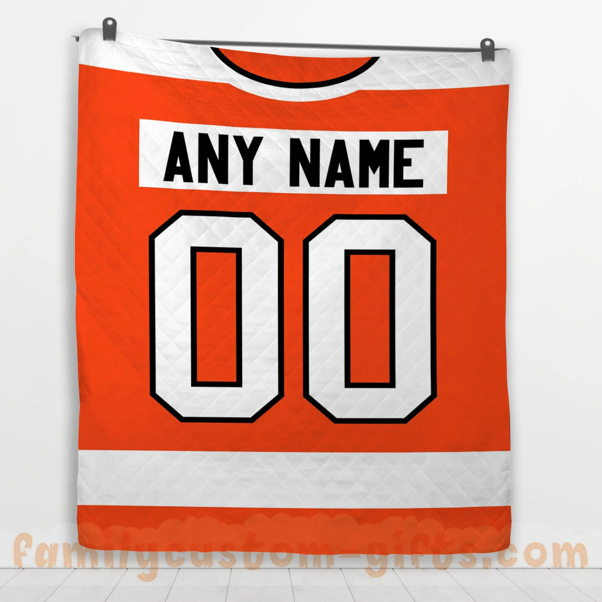 Custom Premium Quilt Blanket Philadelphia Jersey Ice Hockey Personalized Quilt Gifts for Her & Him