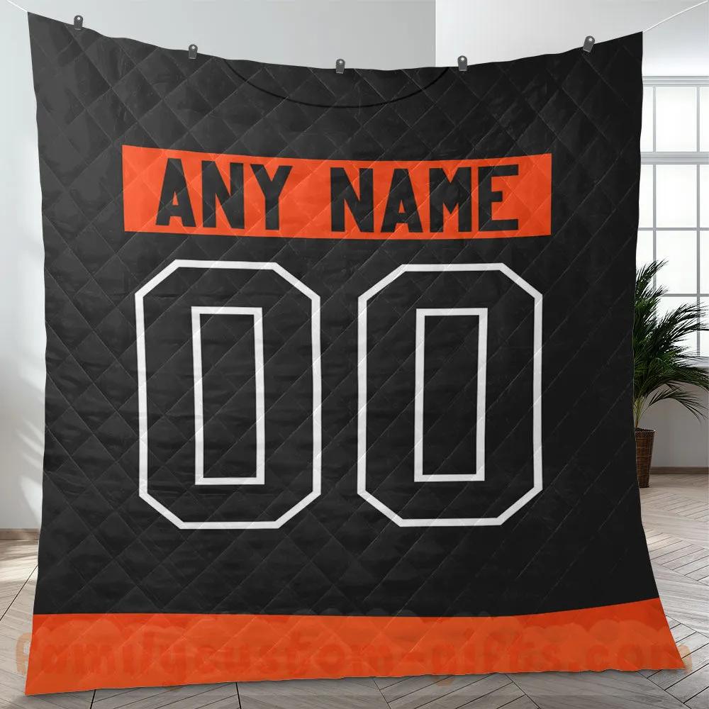 Custom Premium Quilt Blanket Philadelphia Jersey Ice Hockey Personalized Quilt Gifts for Her & Him