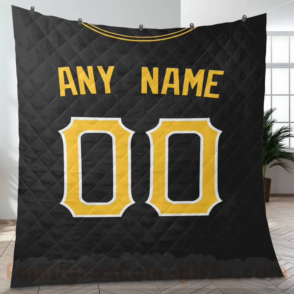 Custom Premium Quilt Blanket Pittsburgh Jersey Baseball Personalized Quilt Gifts for Her & Him