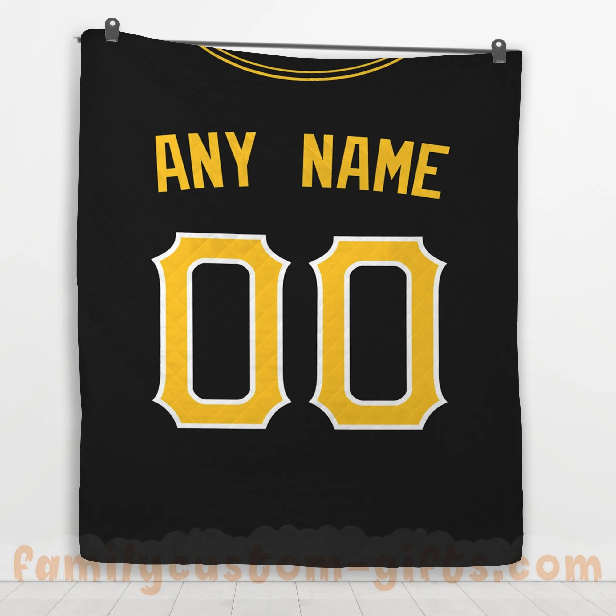 Custom Premium Quilt Blanket Pittsburgh Jersey Baseball Personalized Quilt Gifts for Her & Him