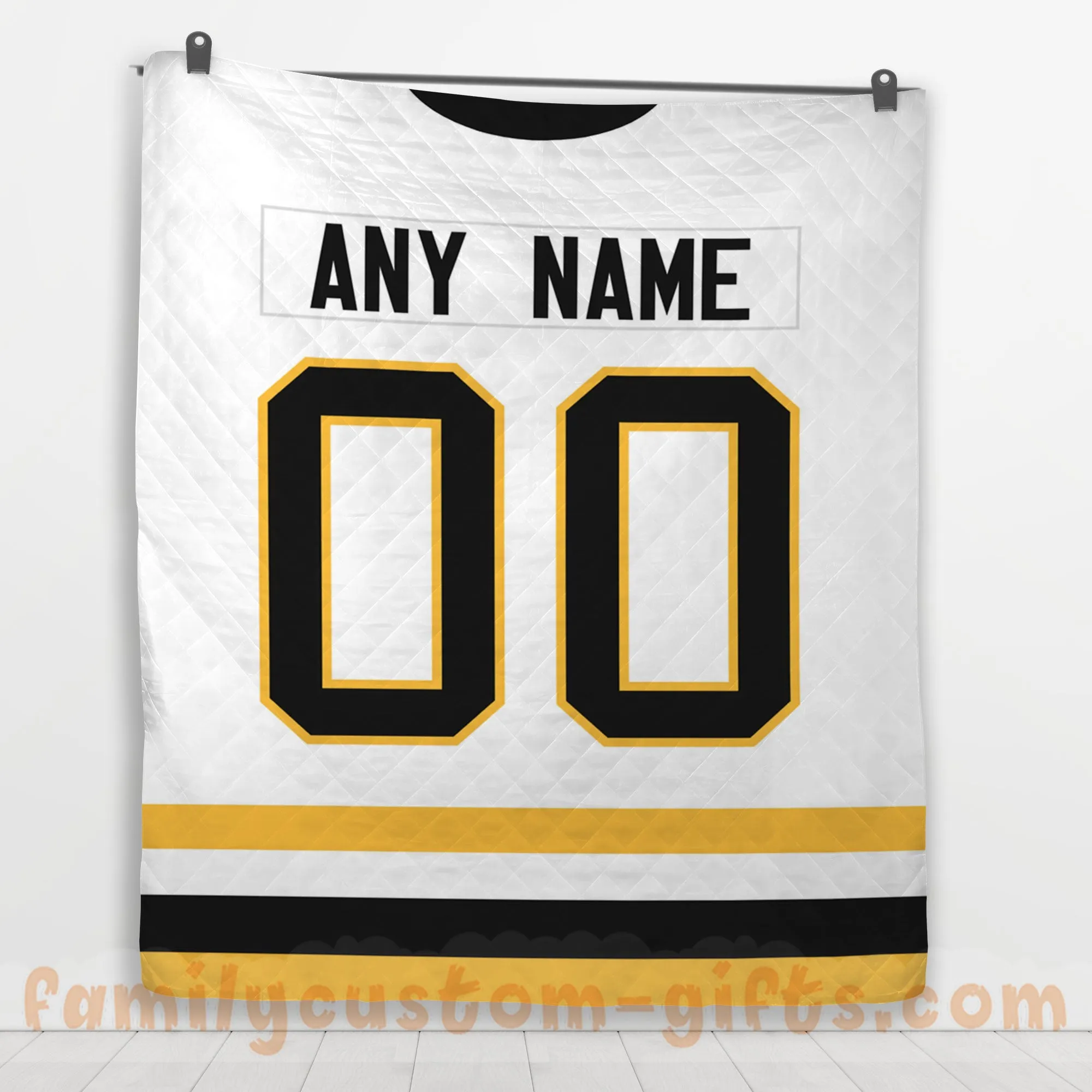 Custom Premium Quilt Blanket Pittsburgh Jersey Ice Hockey Personalized Quilt Gifts for Her & Him
