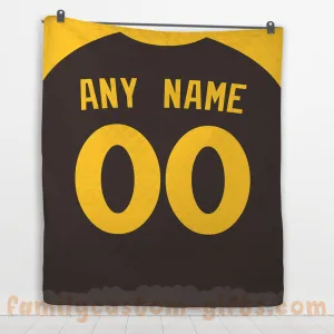 Custom Premium Quilt Blanket San Diego Jersey Baseball Personalized Quilt Gifts for Her & Him