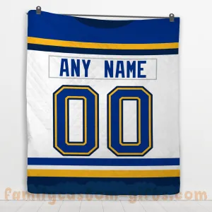 Custom Premium Quilt Blanket St. Louis Jersey Ice Hockey Personalized Quilt Gifts for Her & Him