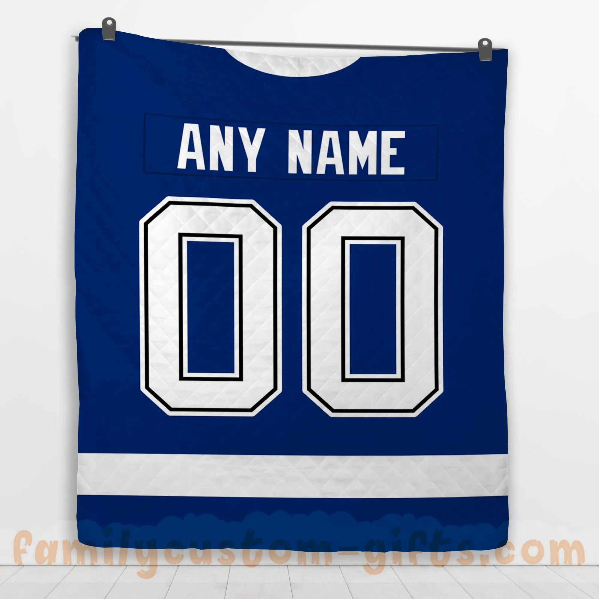 Custom Premium Quilt Blanket Tampa Bay Jersey Ice Hockey Personalized Quilt Gifts for Her & Him