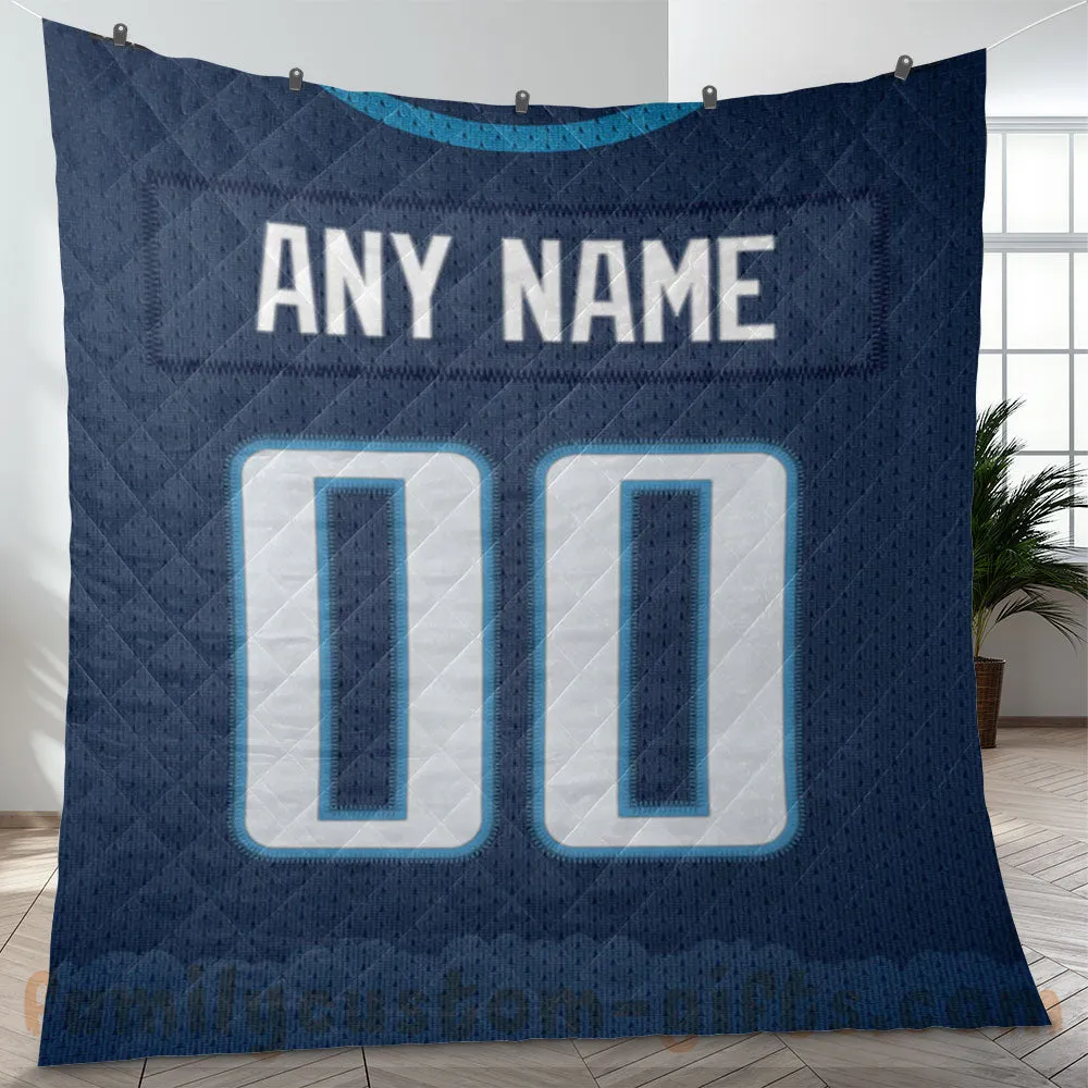 Custom Premium Quilt Blanket Tennessee Jersey American Football Personalized Quilt Gifts for Her & Him