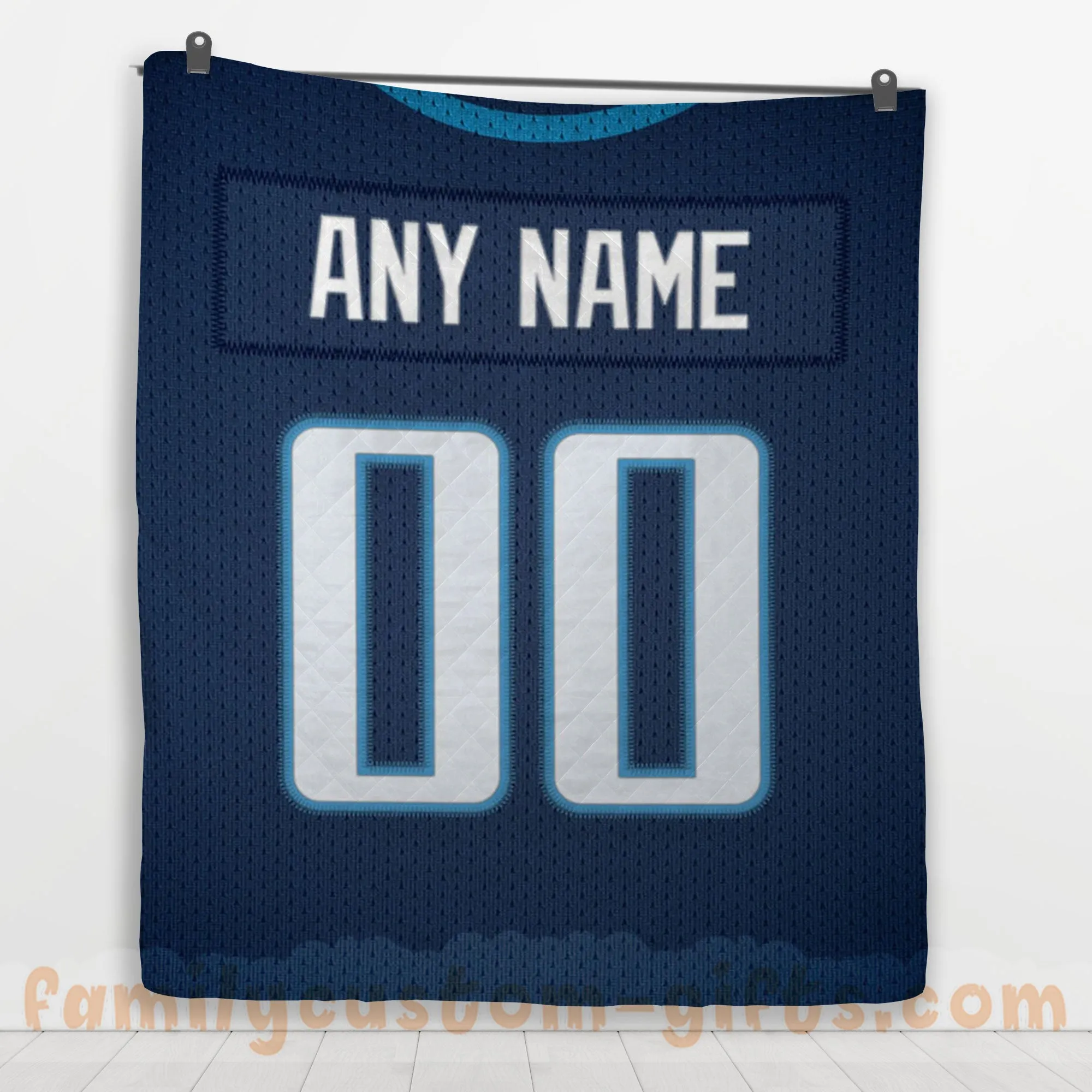 Custom Premium Quilt Blanket Tennessee Jersey American Football Personalized Quilt Gifts for Her & Him