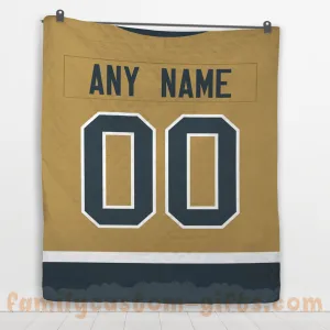 Custom Premium Quilt Blanket Vegas Jersey Ice Hockey Personalized Quilt Gifts for Her & Him