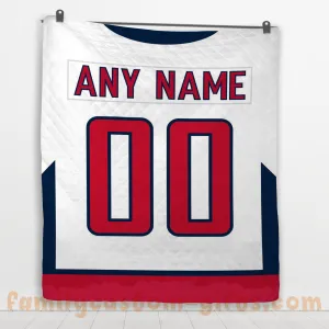 Custom Premium Quilt Blanket Washington Jersey Ice Hockey Personalized Quilt Gifts for Her & Him