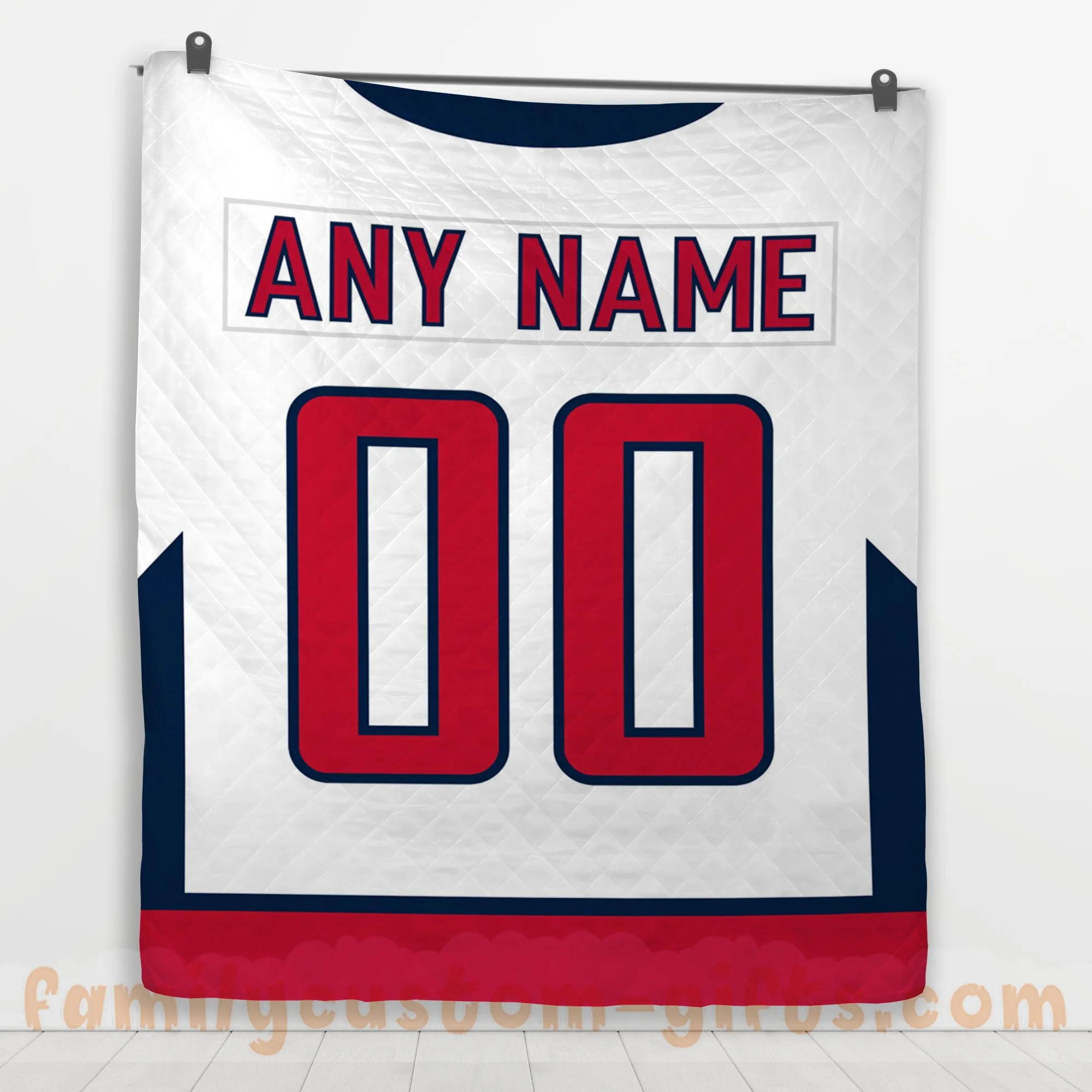 Custom Premium Quilt Blanket Washington Jersey Ice Hockey Personalized Quilt Gifts for Her & Him