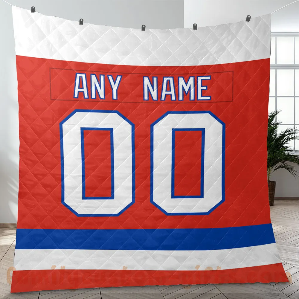 Custom Premium Quilt Blanket Washington Jersey Ice Hockey Personalized Quilt Gifts for Her & Him
