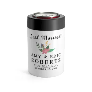 Custom Wedding Can Cooler, Personalized Can Holder - and so the adventure begins