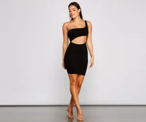 Cut Above The Rest Graceful Ribbed Knit Mini Dress