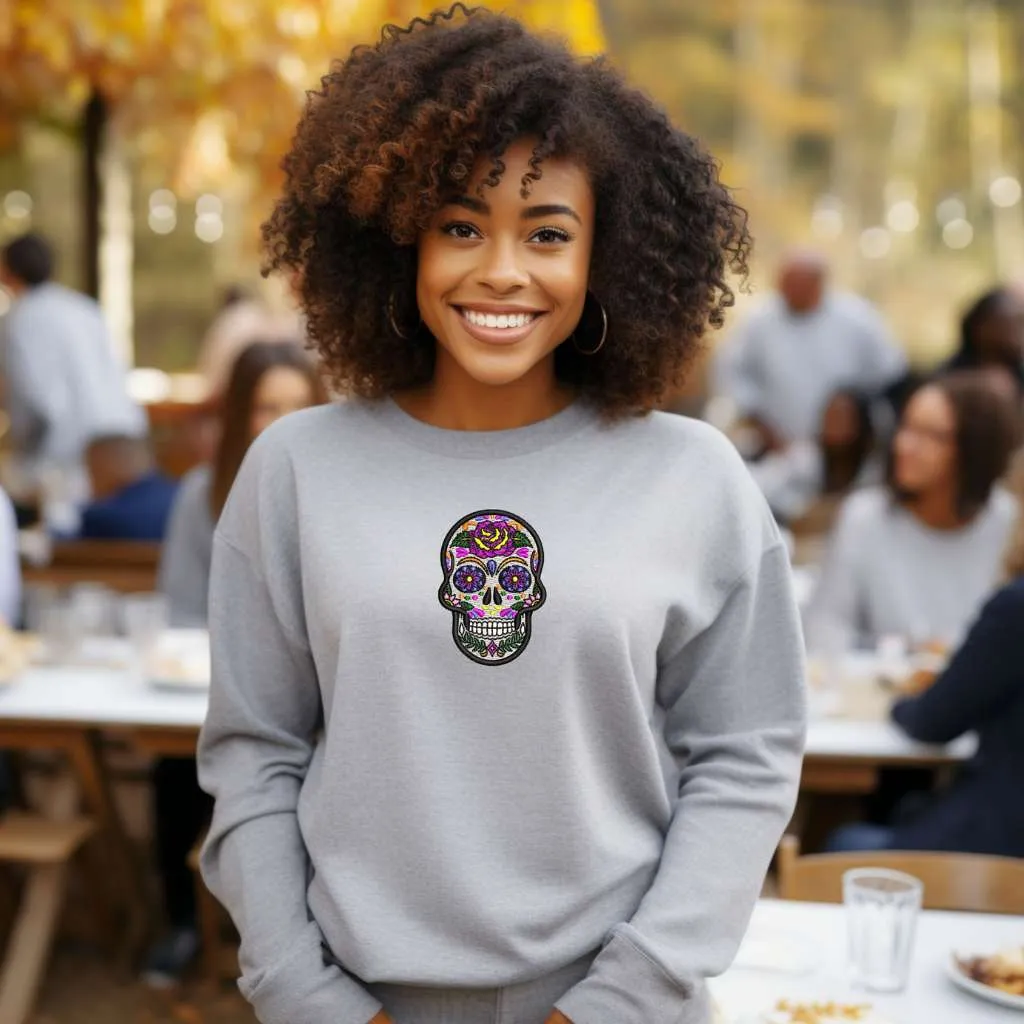Dia De Los Muerto Oversized Sweatshirt | Sugar Skull Sweatshirt