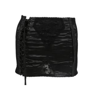 Dolce & Gabbana Black Floral Lace Skirt