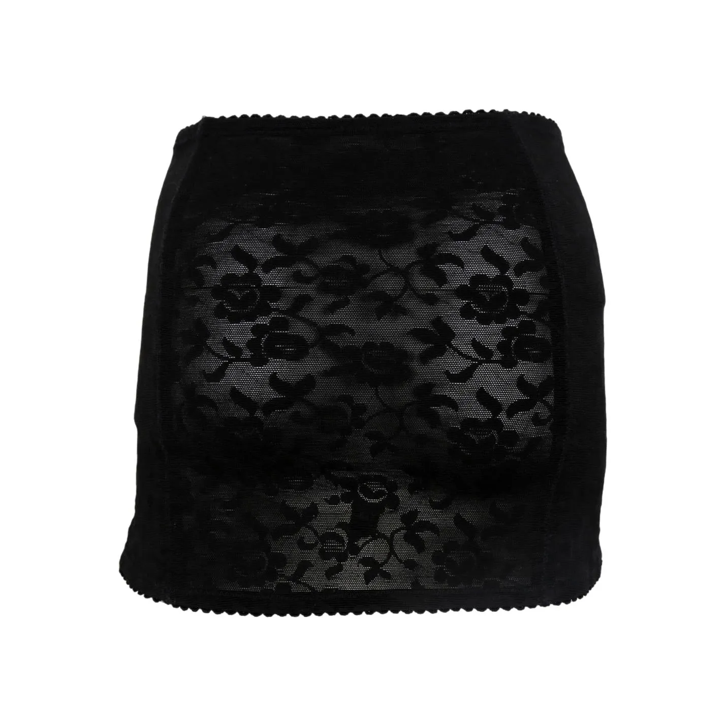 Dolce & Gabbana Black Floral Lace Skirt