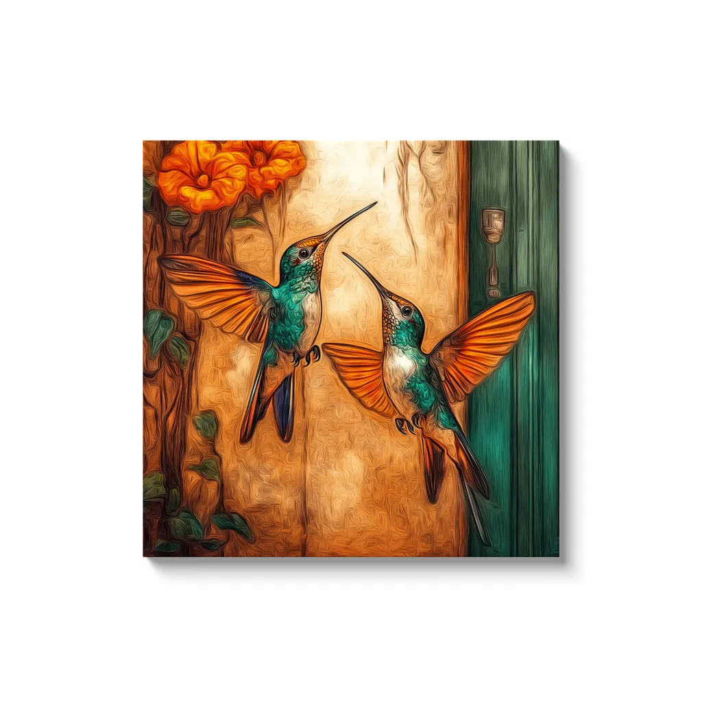 Dueling Hummingbirds --Canvas Wraps