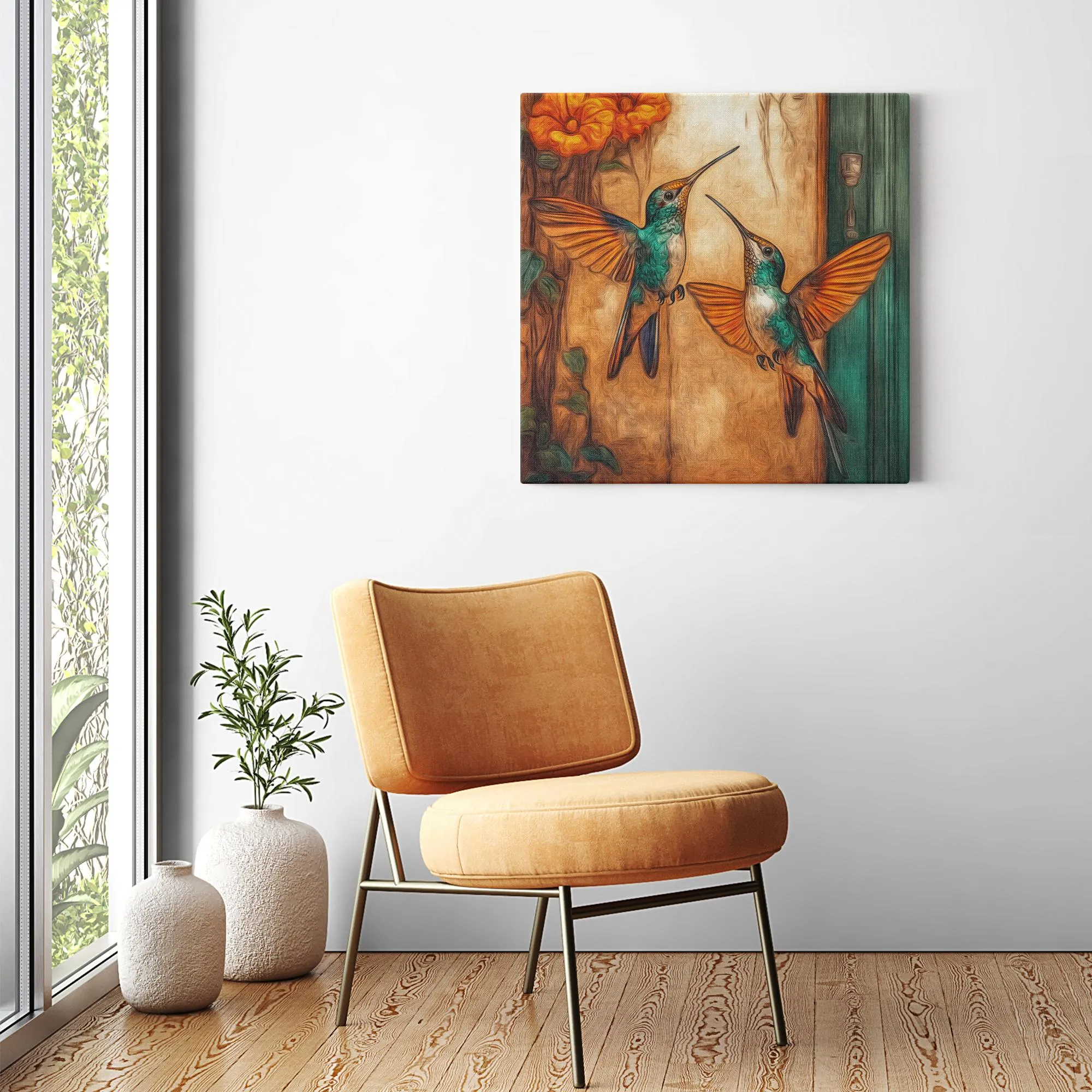 Dueling Hummingbirds --Canvas Wraps