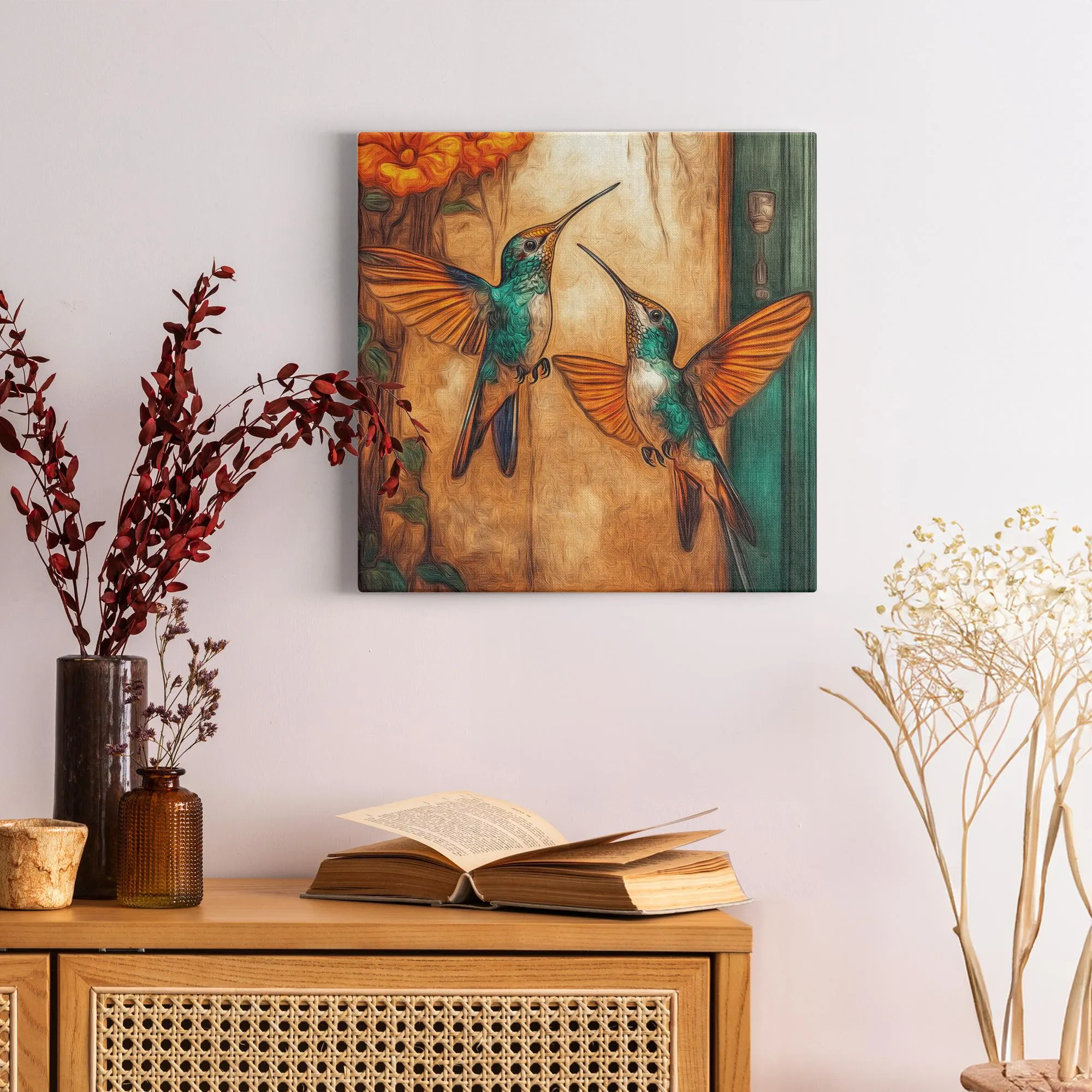 Dueling Hummingbirds --Canvas Wraps