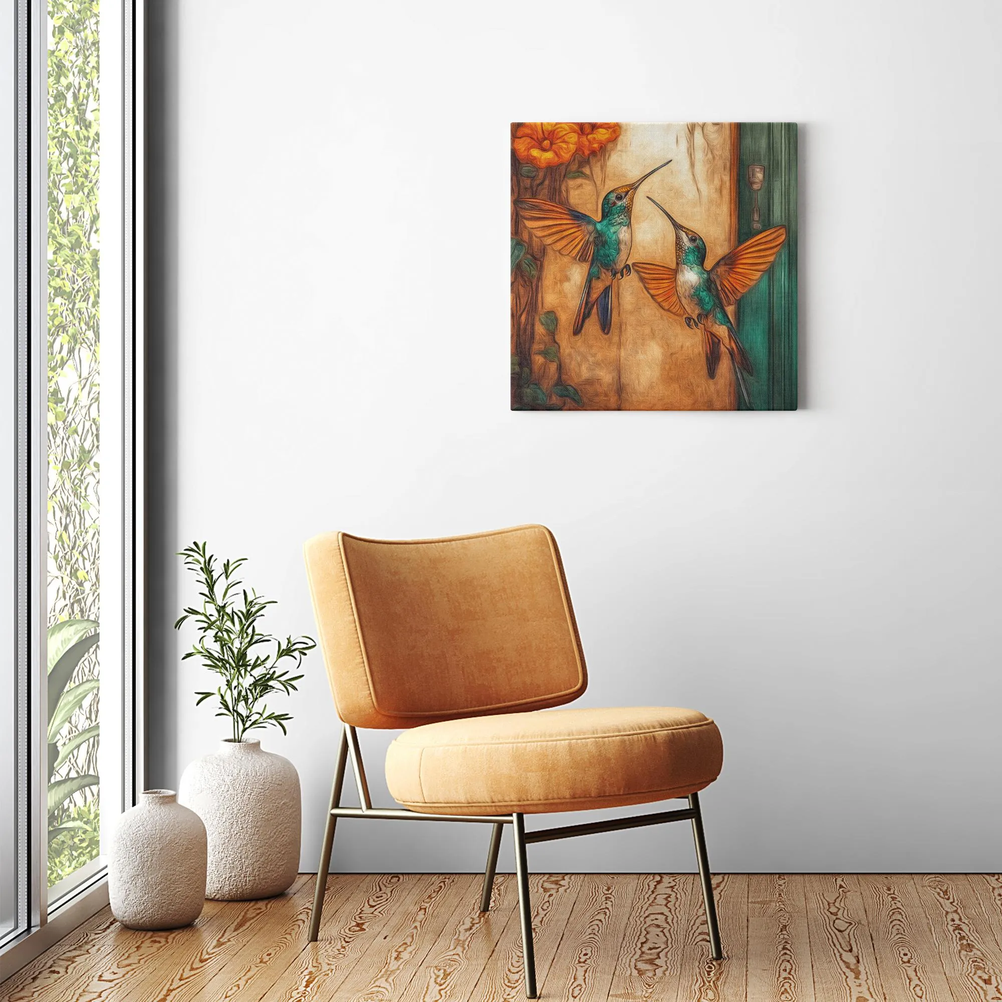 Dueling Hummingbirds --Canvas Wraps