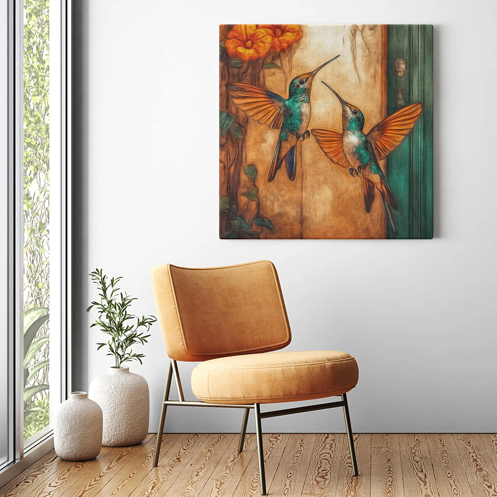 Dueling Hummingbirds --Canvas Wraps