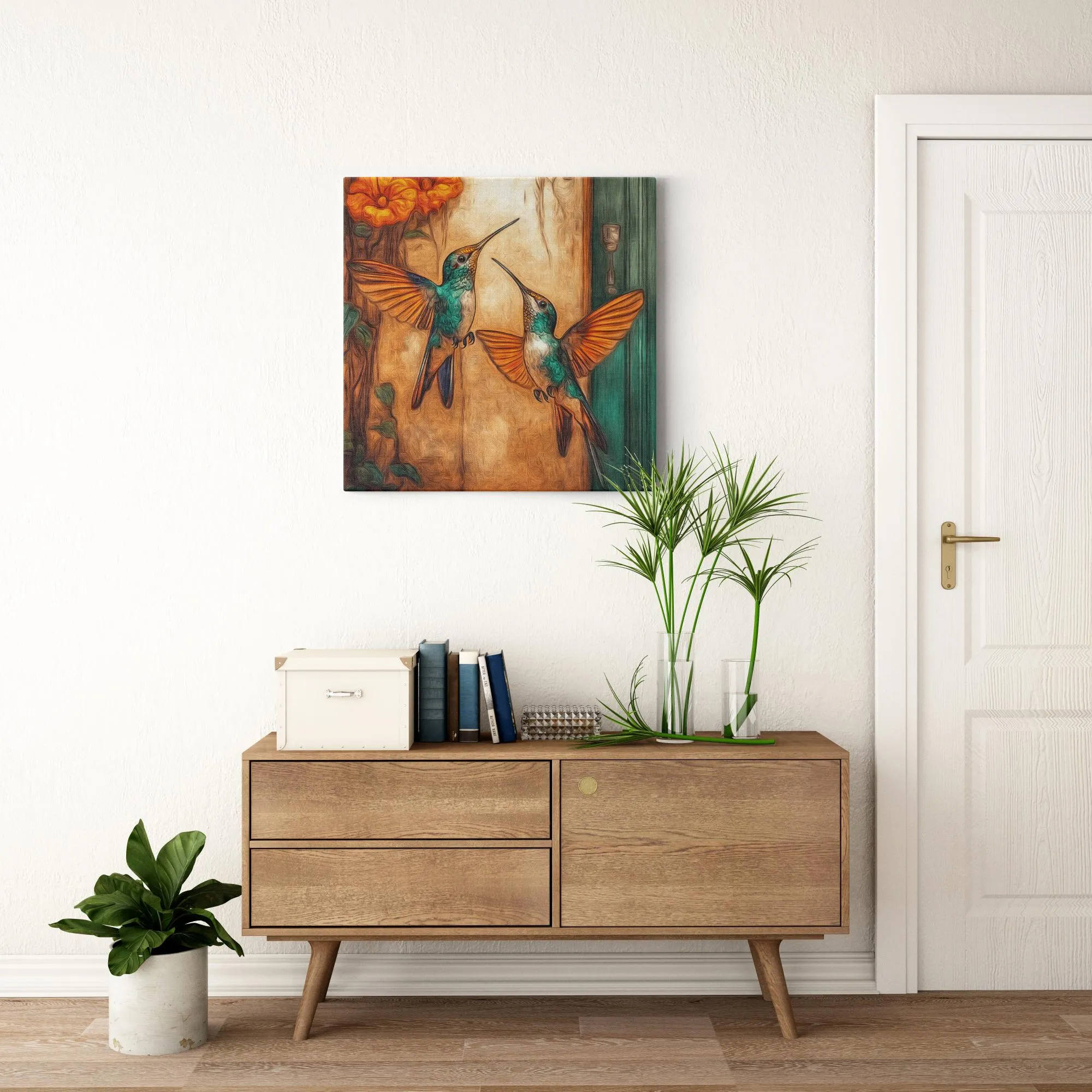 Dueling Hummingbirds --Canvas Wraps