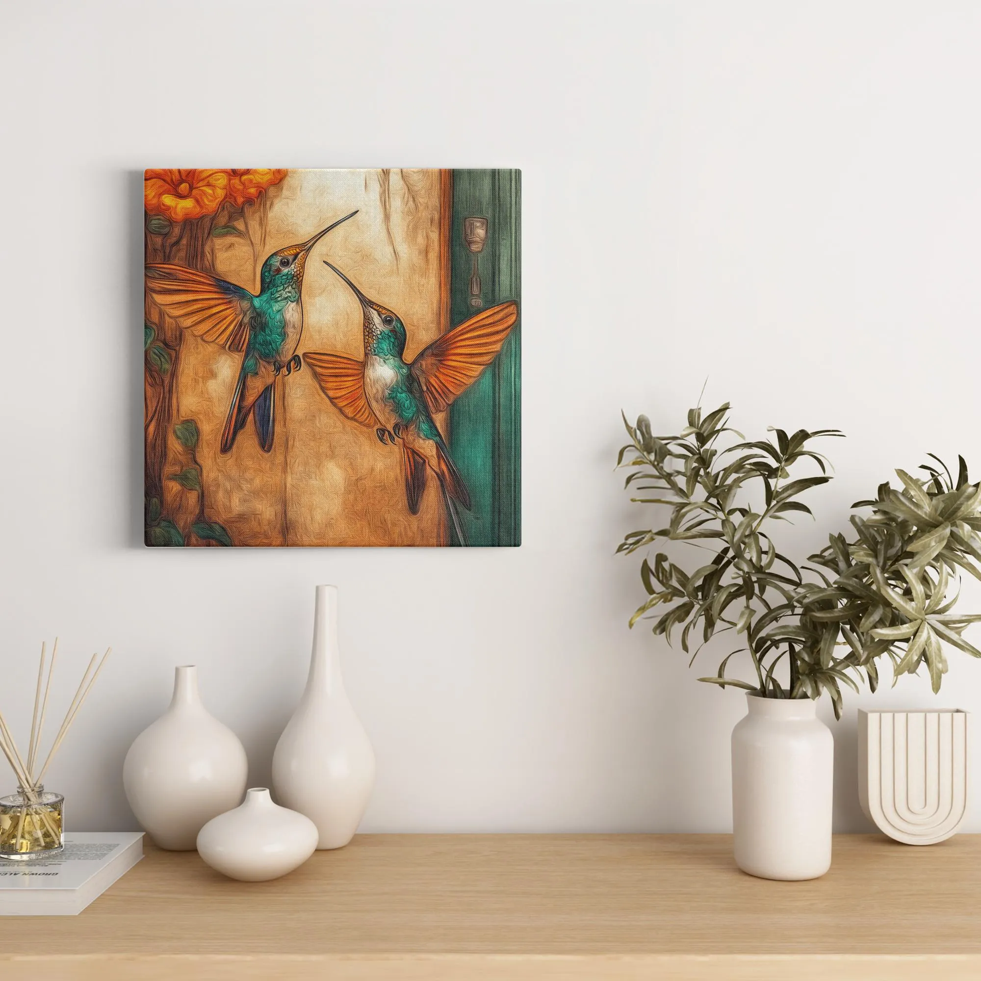Dueling Hummingbirds --Canvas Wraps