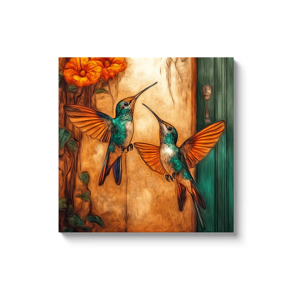 Dueling Hummingbirds --Canvas Wraps