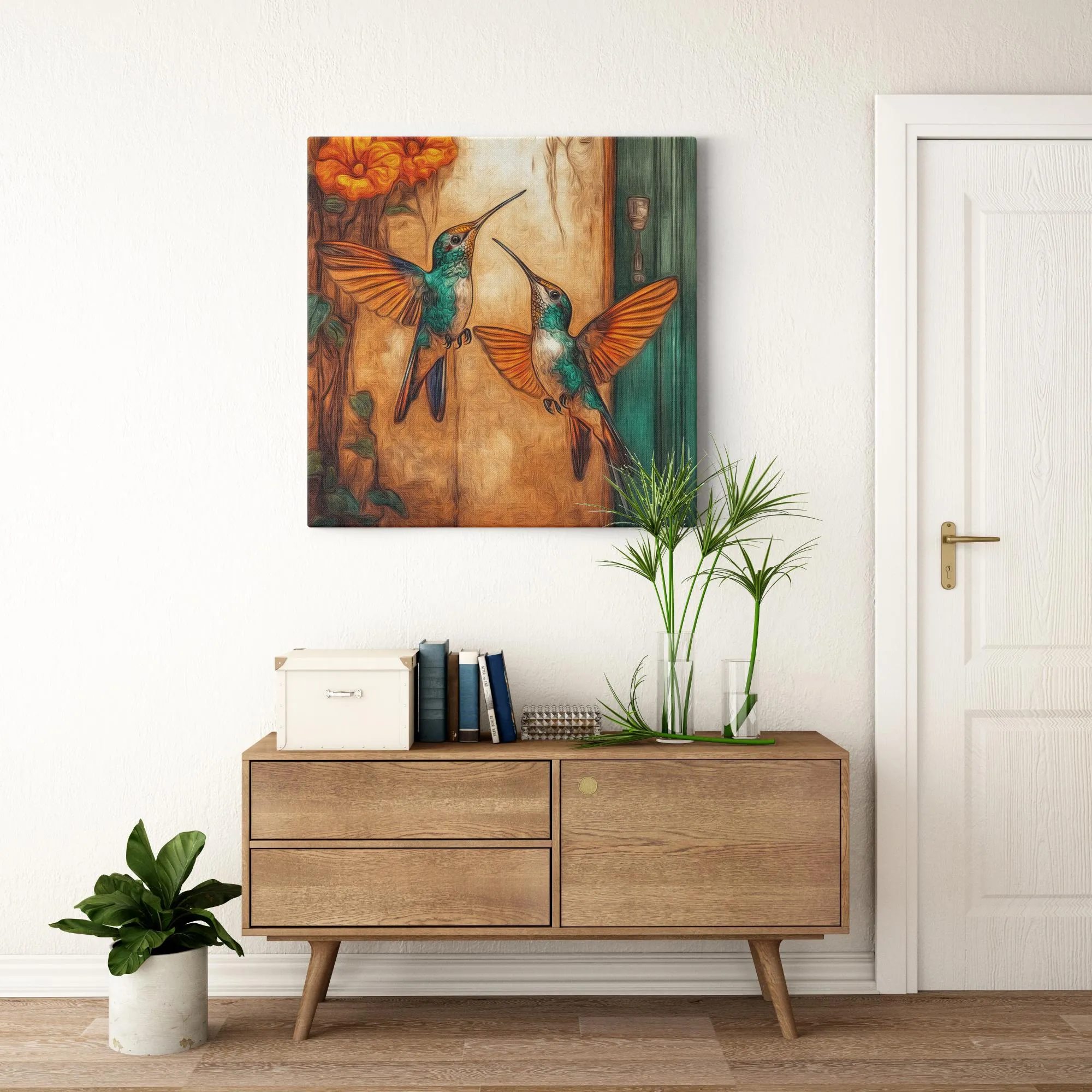 Dueling Hummingbirds --Canvas Wraps