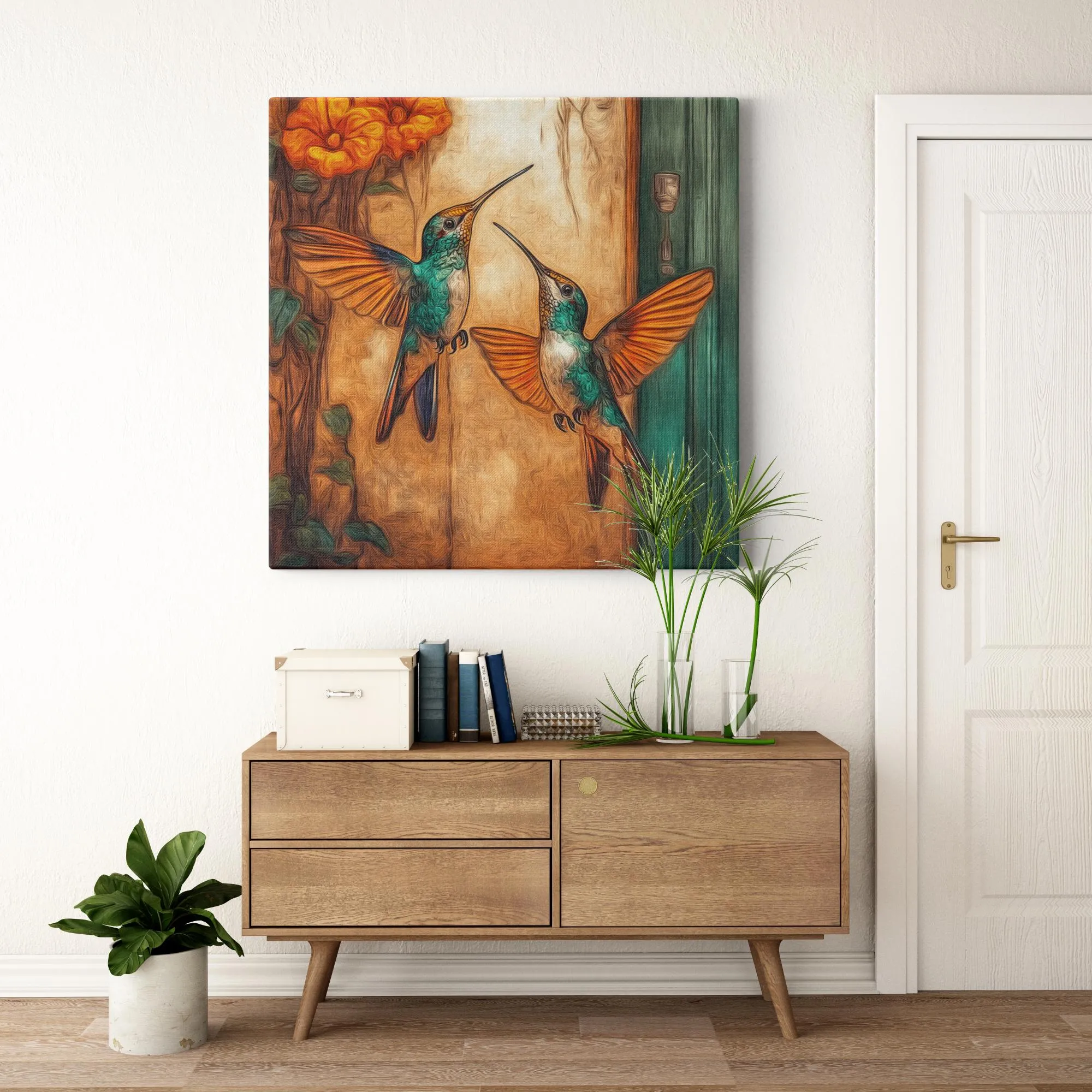 Dueling Hummingbirds --Canvas Wraps