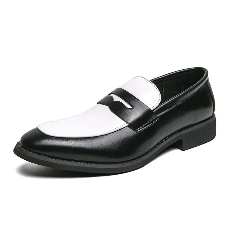 Fashion Blue Yellow Men's Leather Loafers Size 38-48 Pointed Shoes Casual Men Low-heel Designer Shoes Men zapatos cuero hombre