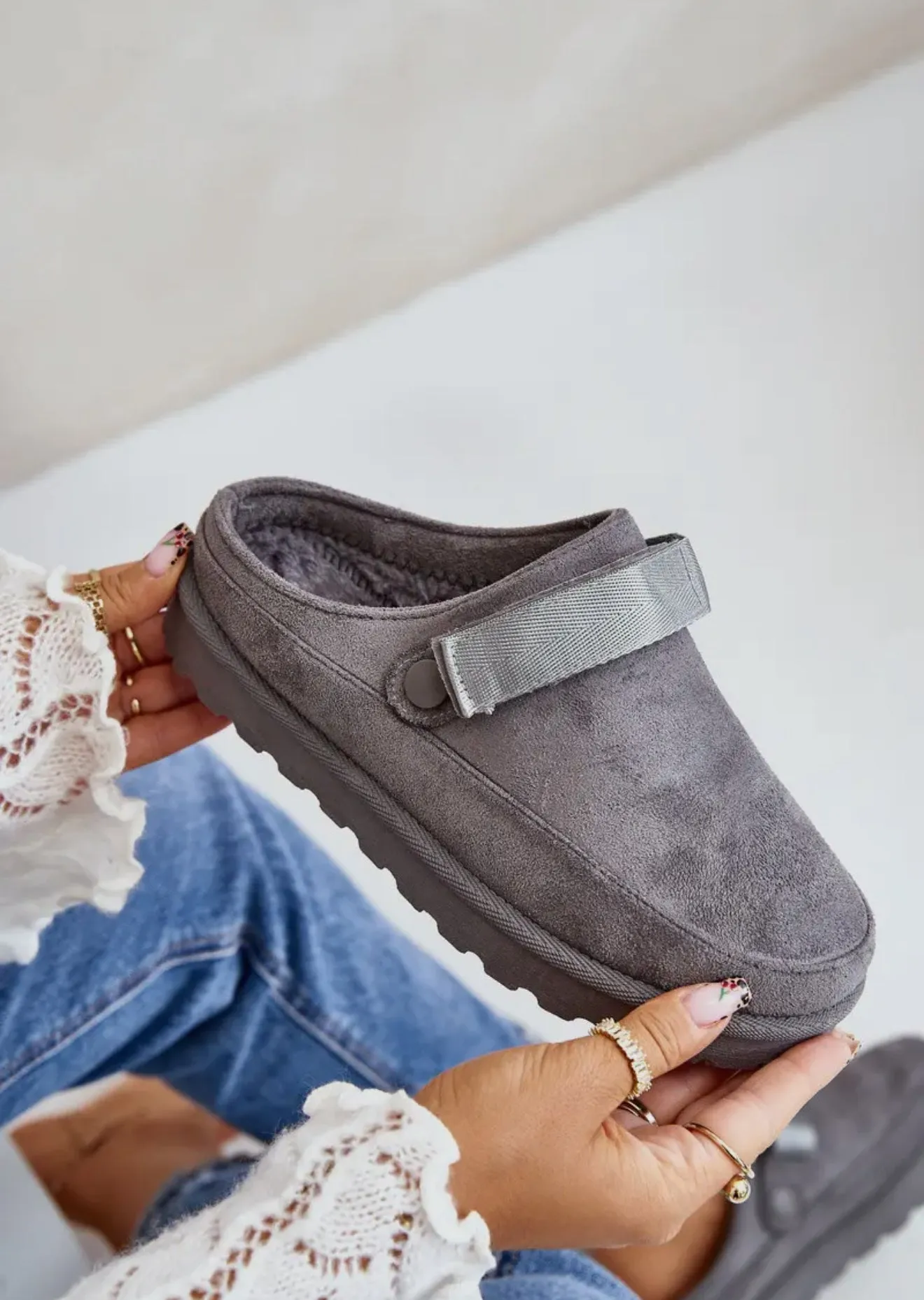 Faux Lined Cozy Slipper Mules