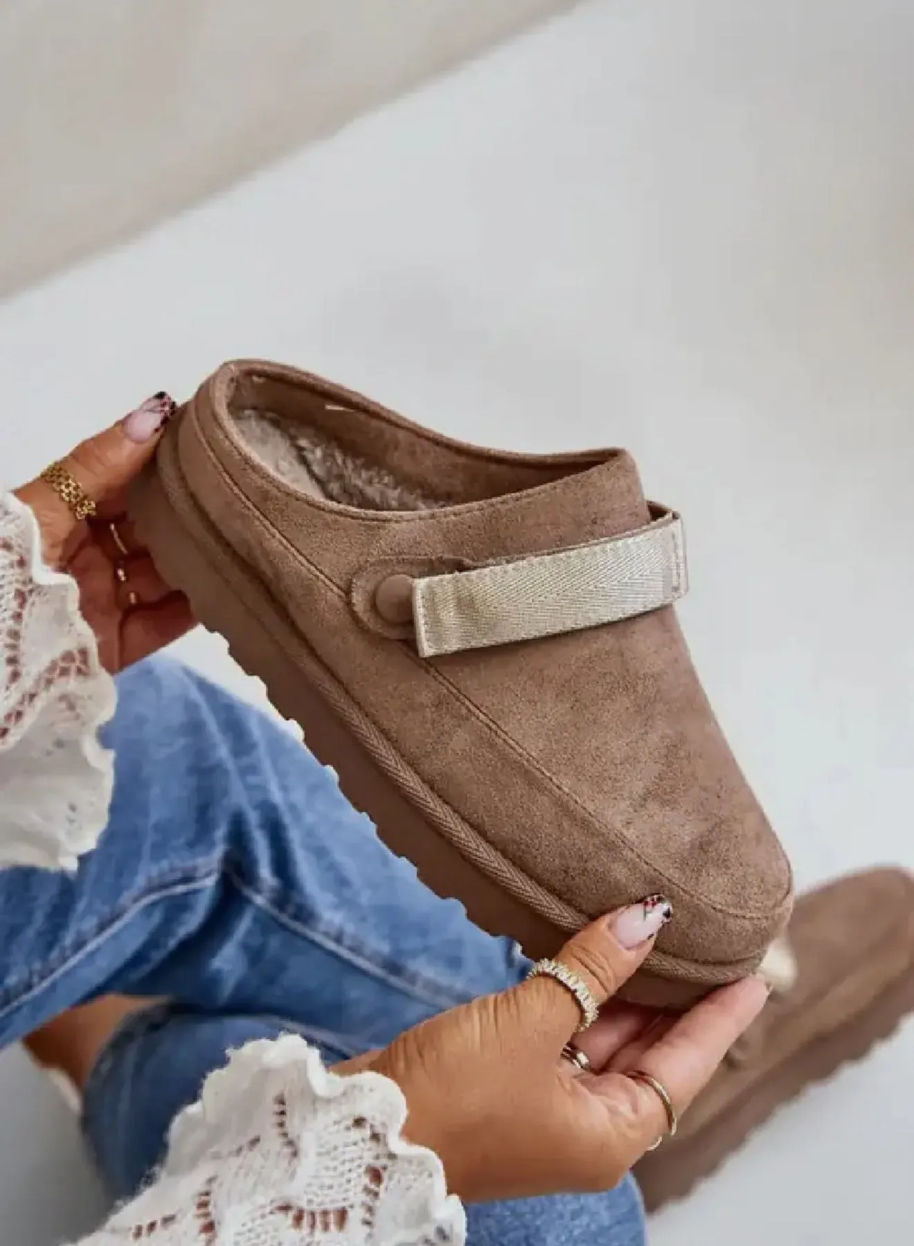 Faux Lined Cozy Slipper Mules