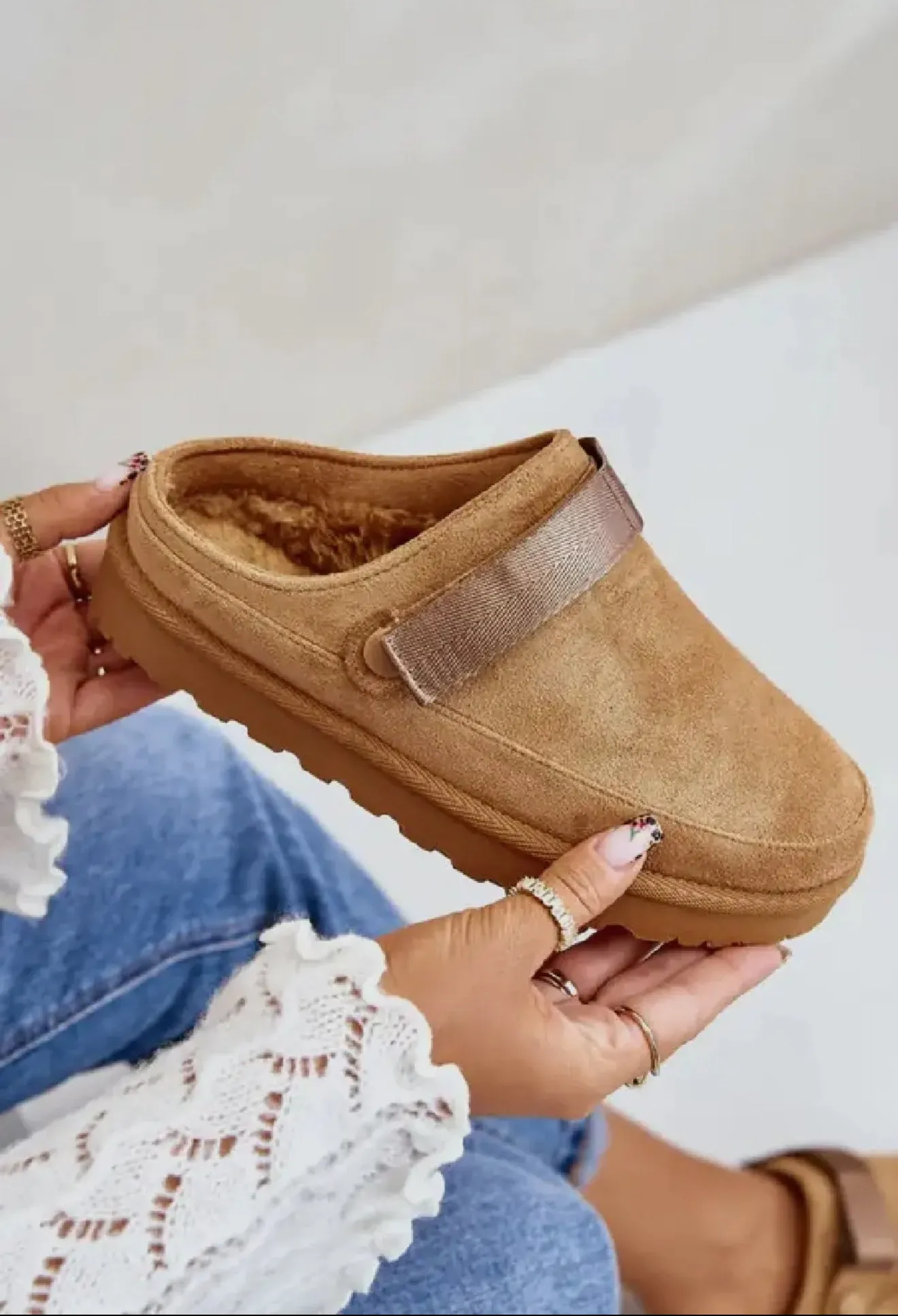 Faux Lined Cozy Slipper Mules