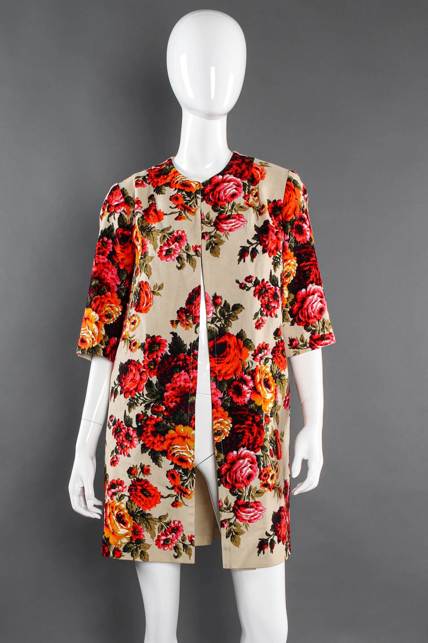 Floral Arrangement Canvas Coat