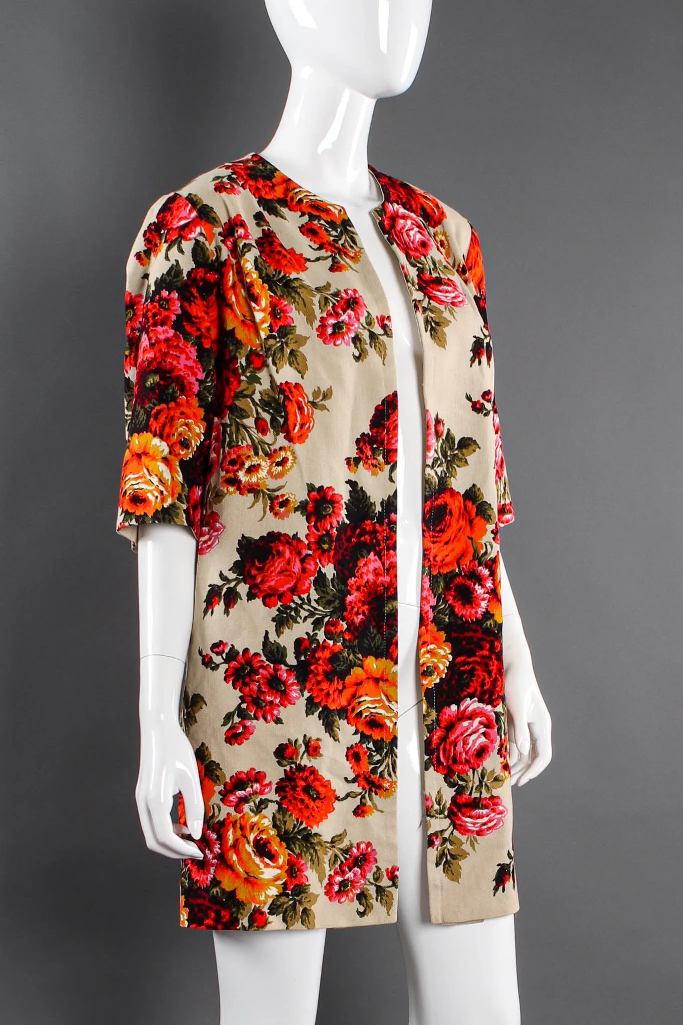 Floral Arrangement Canvas Coat