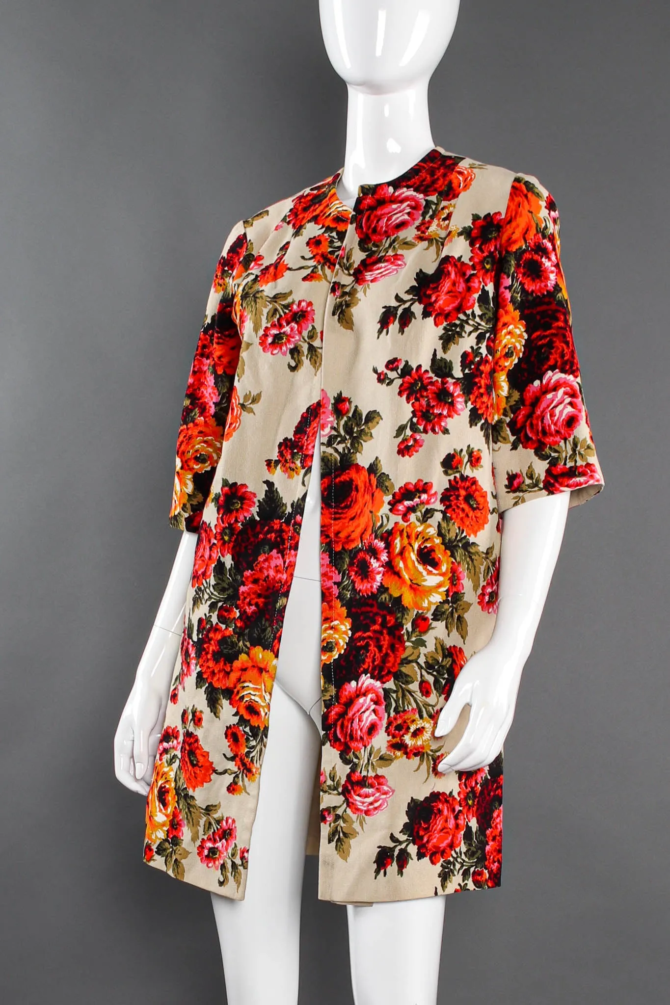 Floral Arrangement Canvas Coat