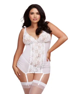 Garterslip and G-String - Queen Size - White