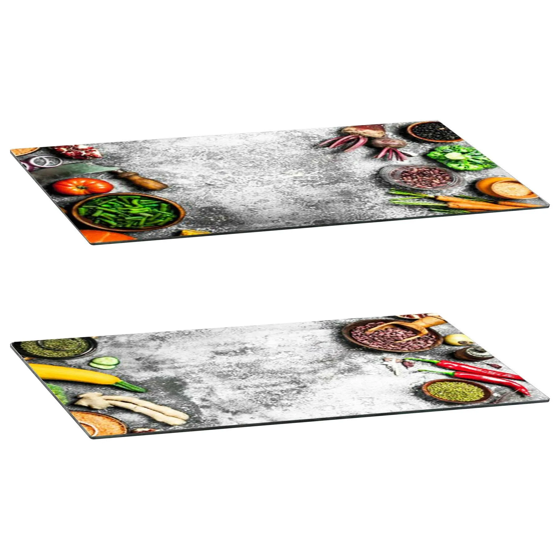Glass Cutting Boards with Veggies Design