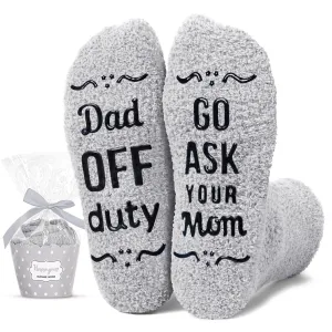 HAPPYPOP Cool Gifts For Dad Father Him - Funny Dad Socks, Funny Father Gifts Dad Gifts From Son Daughter