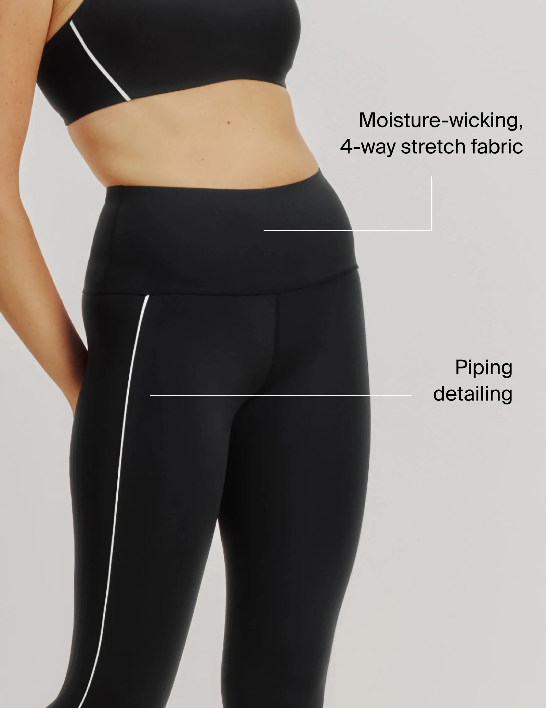 HiTouch™️ High Rise Legging - Piping
